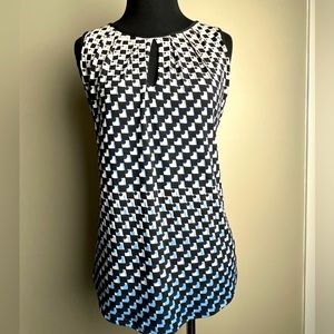 White House black market, geometric, print sleeveless shirt